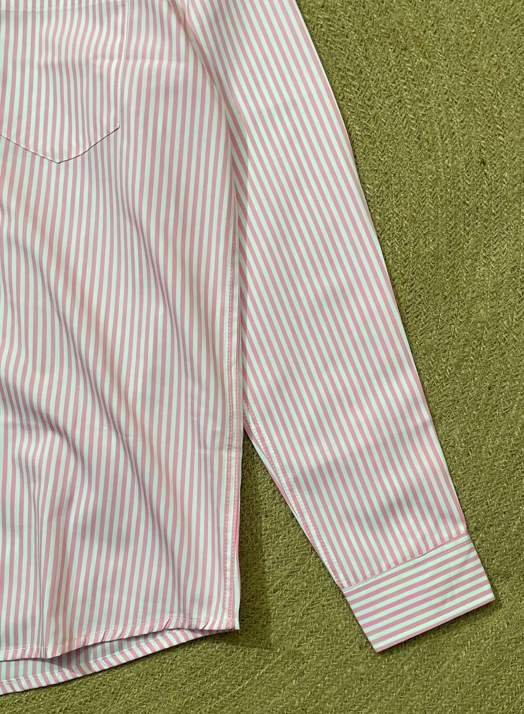 Babypink Stripe Old Money Full Sleeve Shirt With Pocket