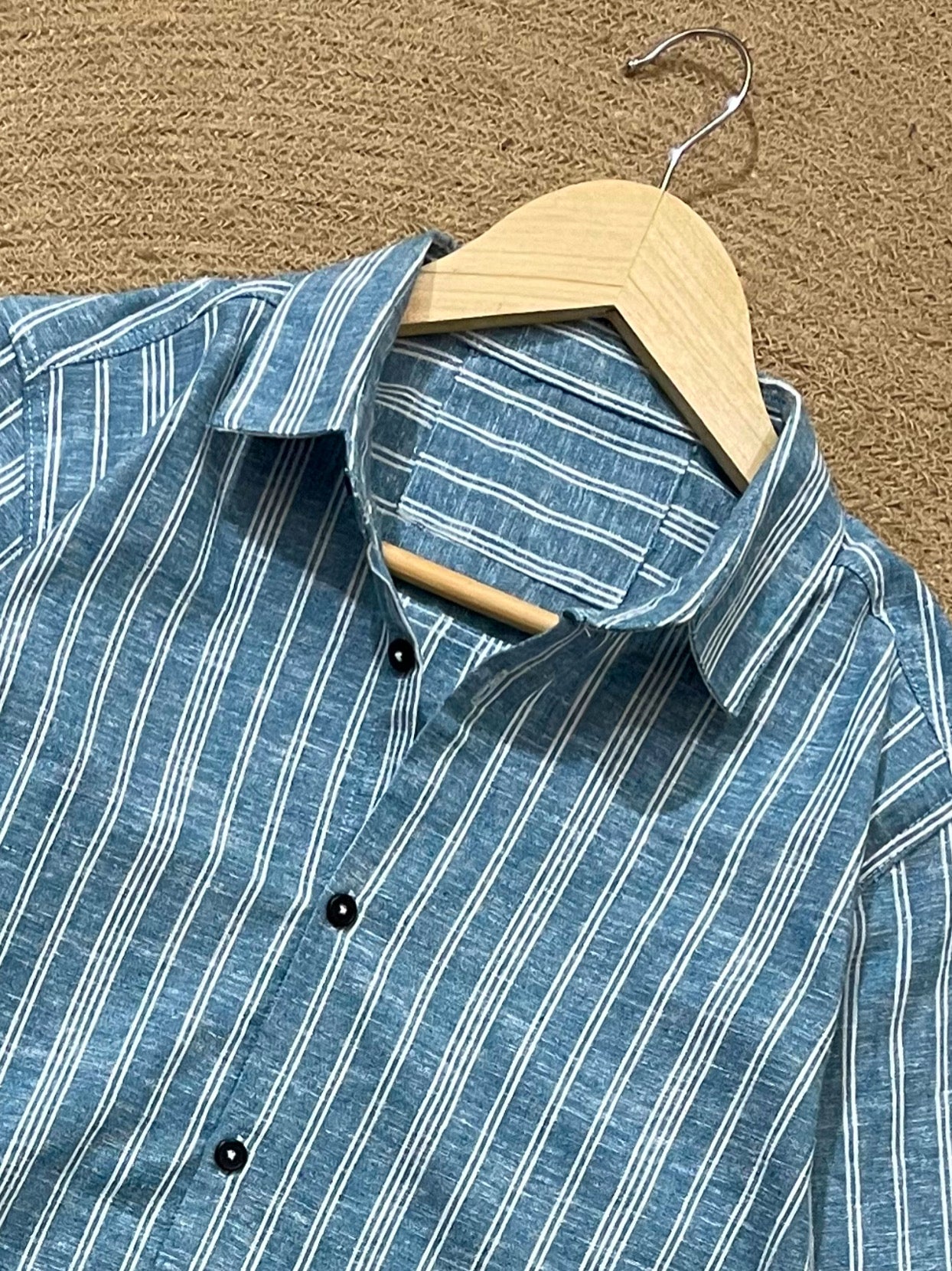 Teal Stripes Full Sleeve Shirt