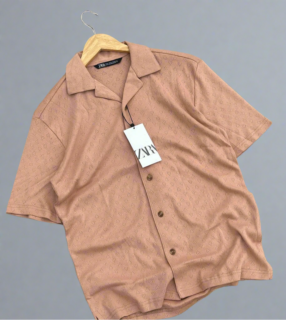 Mauve Drop Shoulder Cuban Shirt