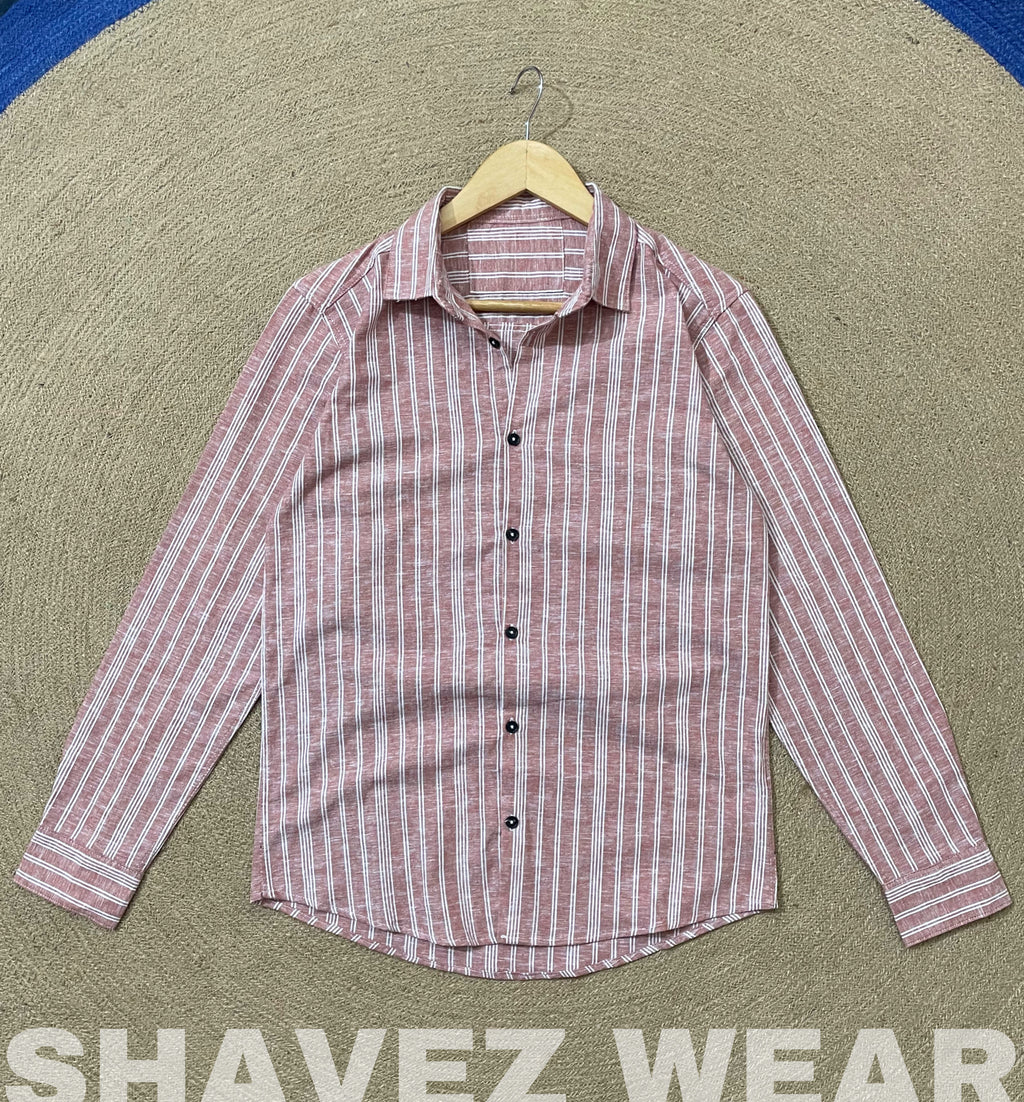 Mauve Stripes Full Sleeve Shirt