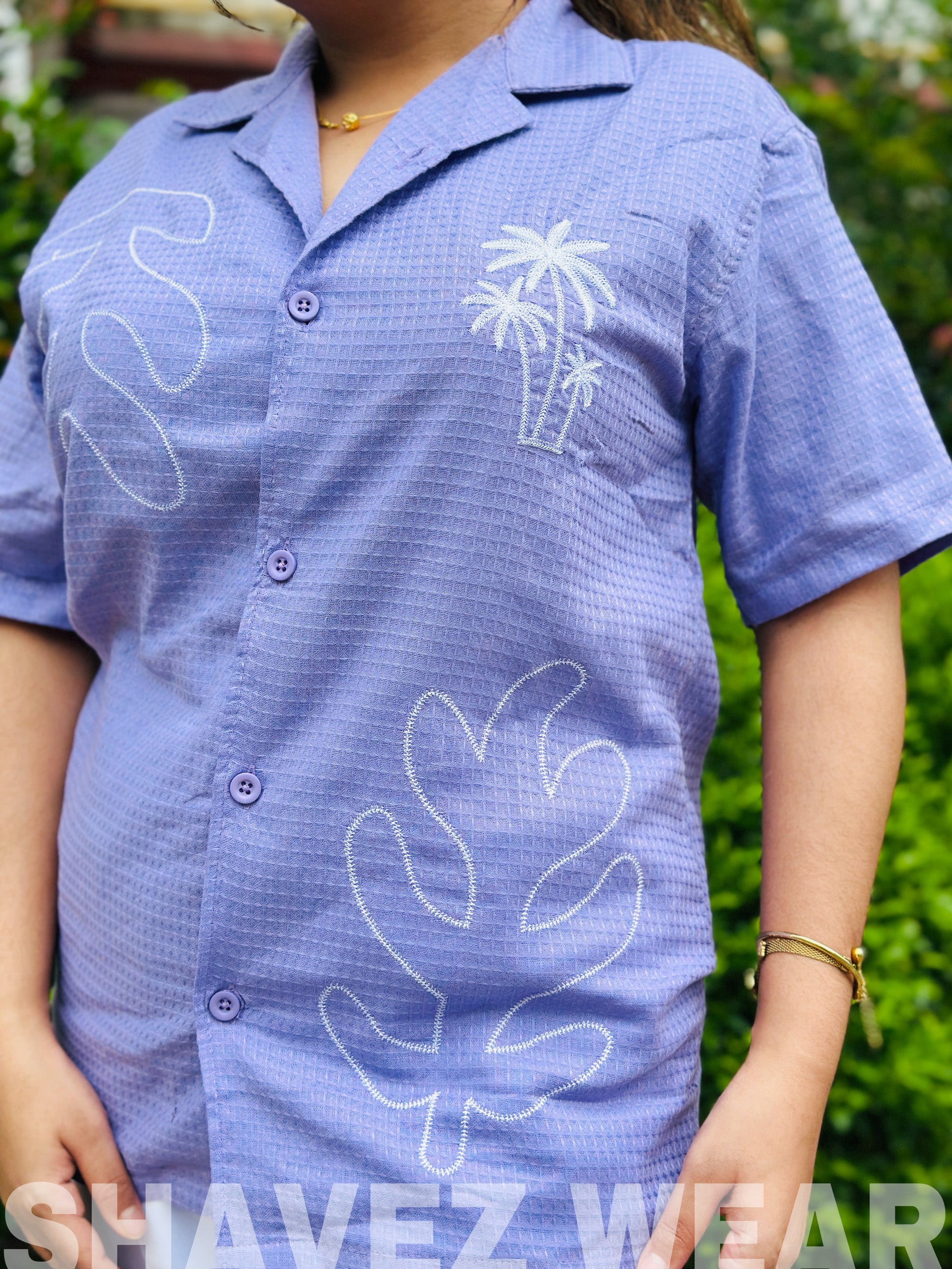 Levender Embroidery Cuban shirt