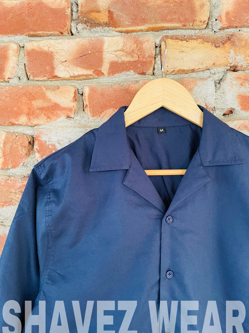 Navy Blue Cuban Collar full sleeve shirt