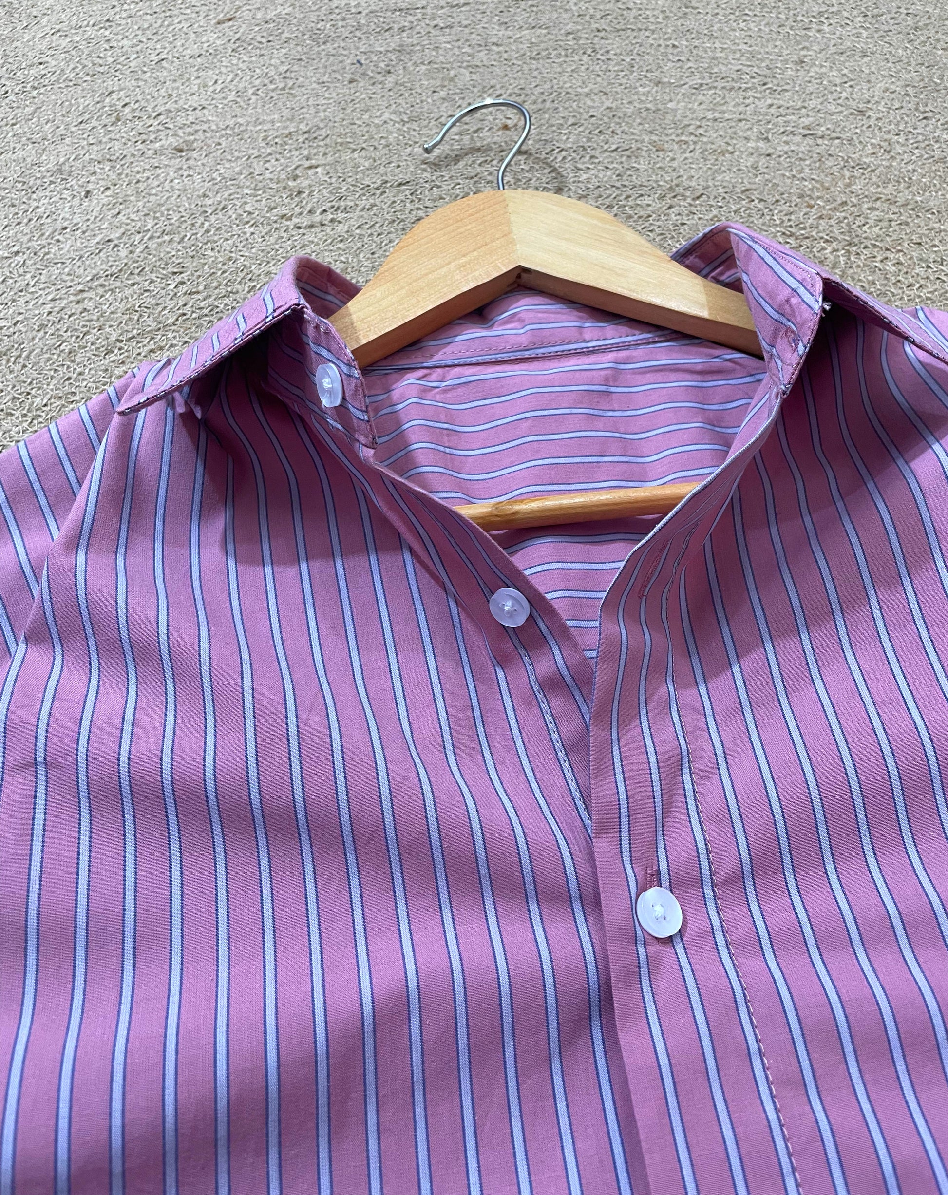 Mauve Pink Stripe’s Full Sleeve Shirt