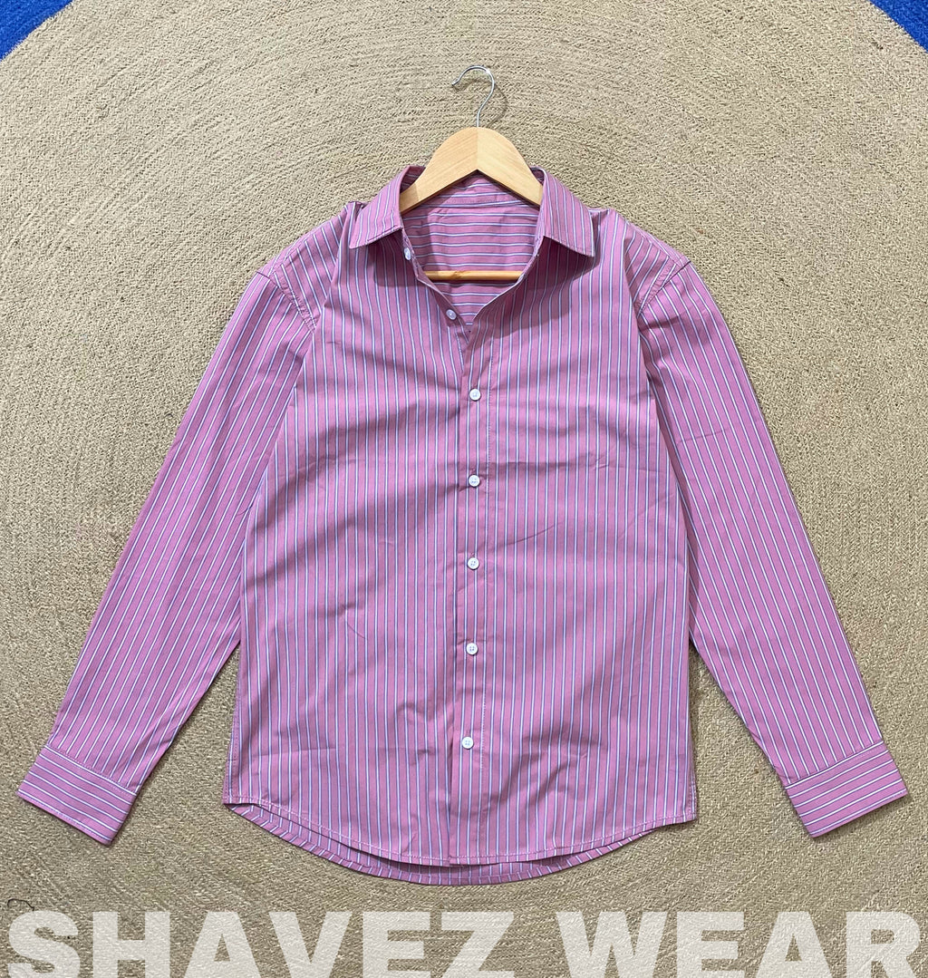 Mauve Pink Stripe’s Full Sleeve Shirt
