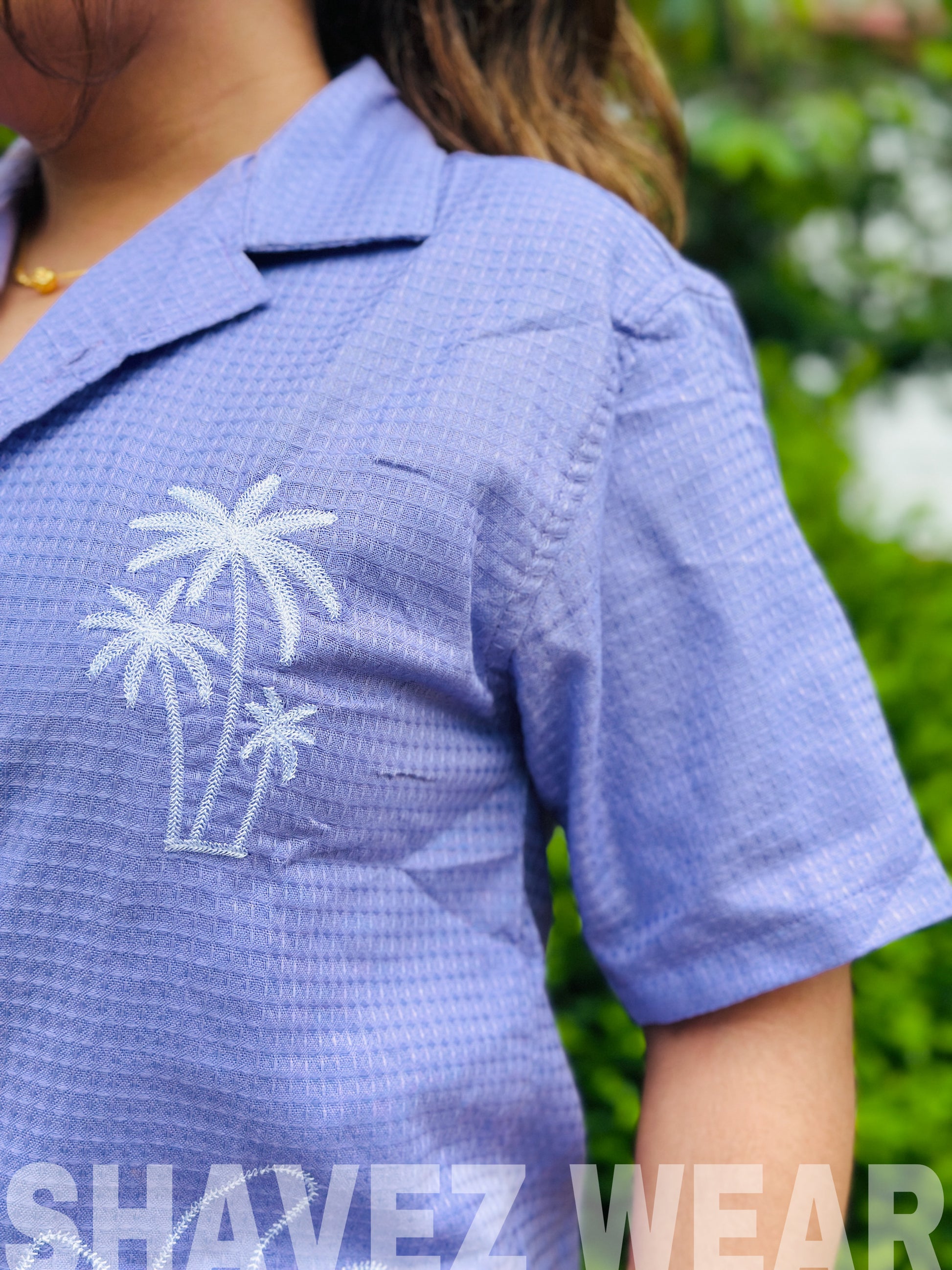 Levender Embroidery Cuban shirt