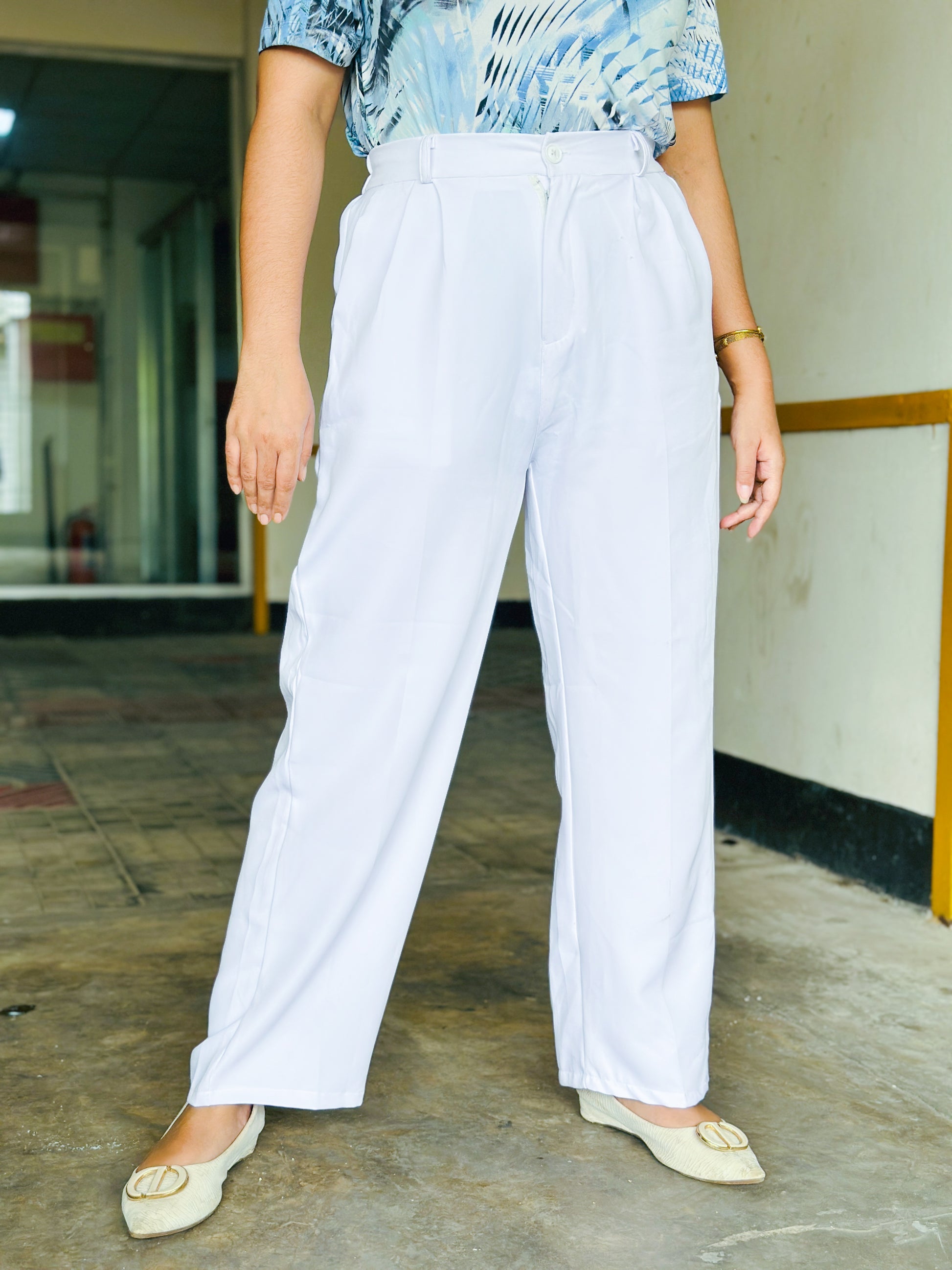 White Baggy Formal Pant