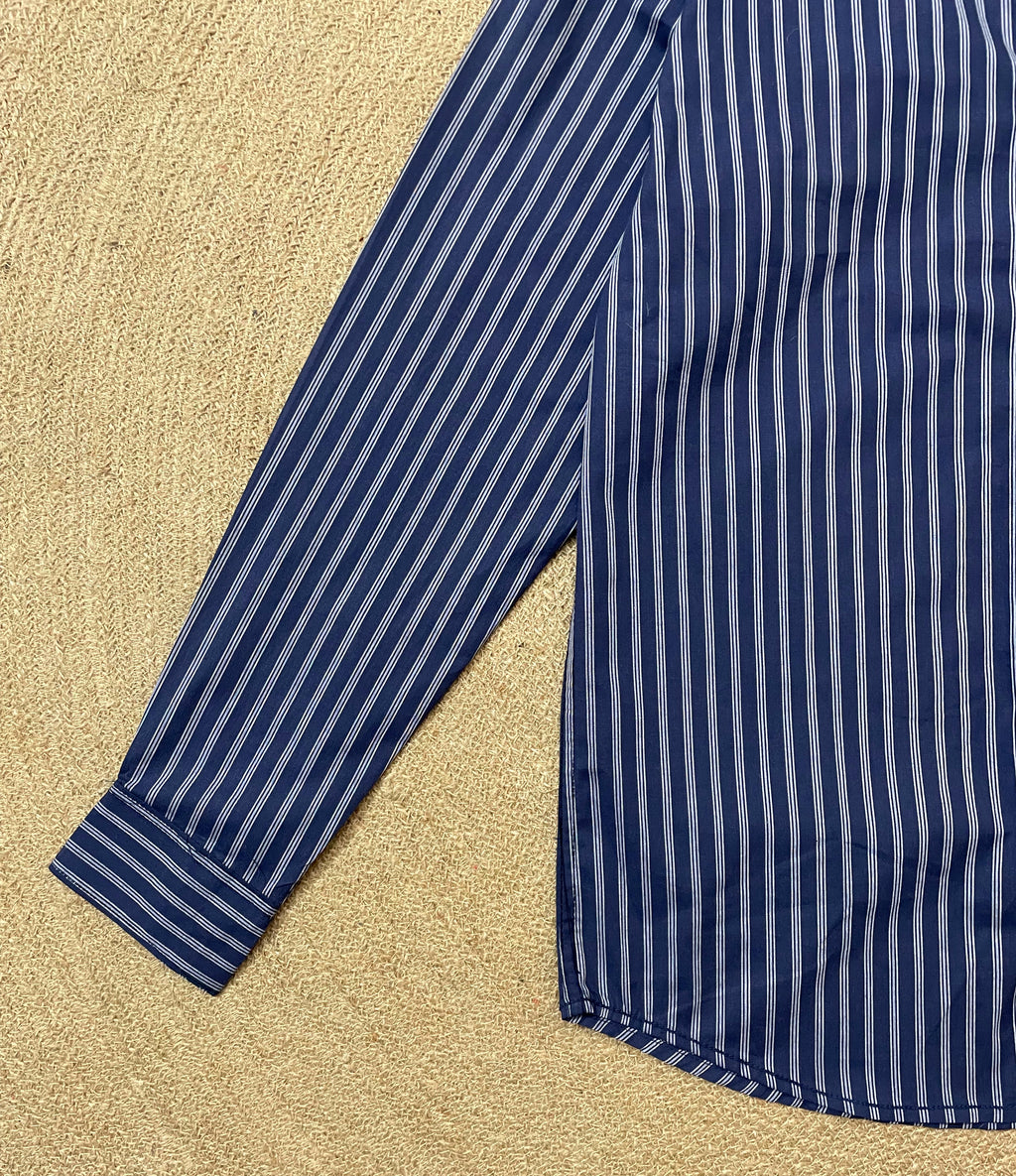 Navy Blue Stripes Full Sleeve Shirt