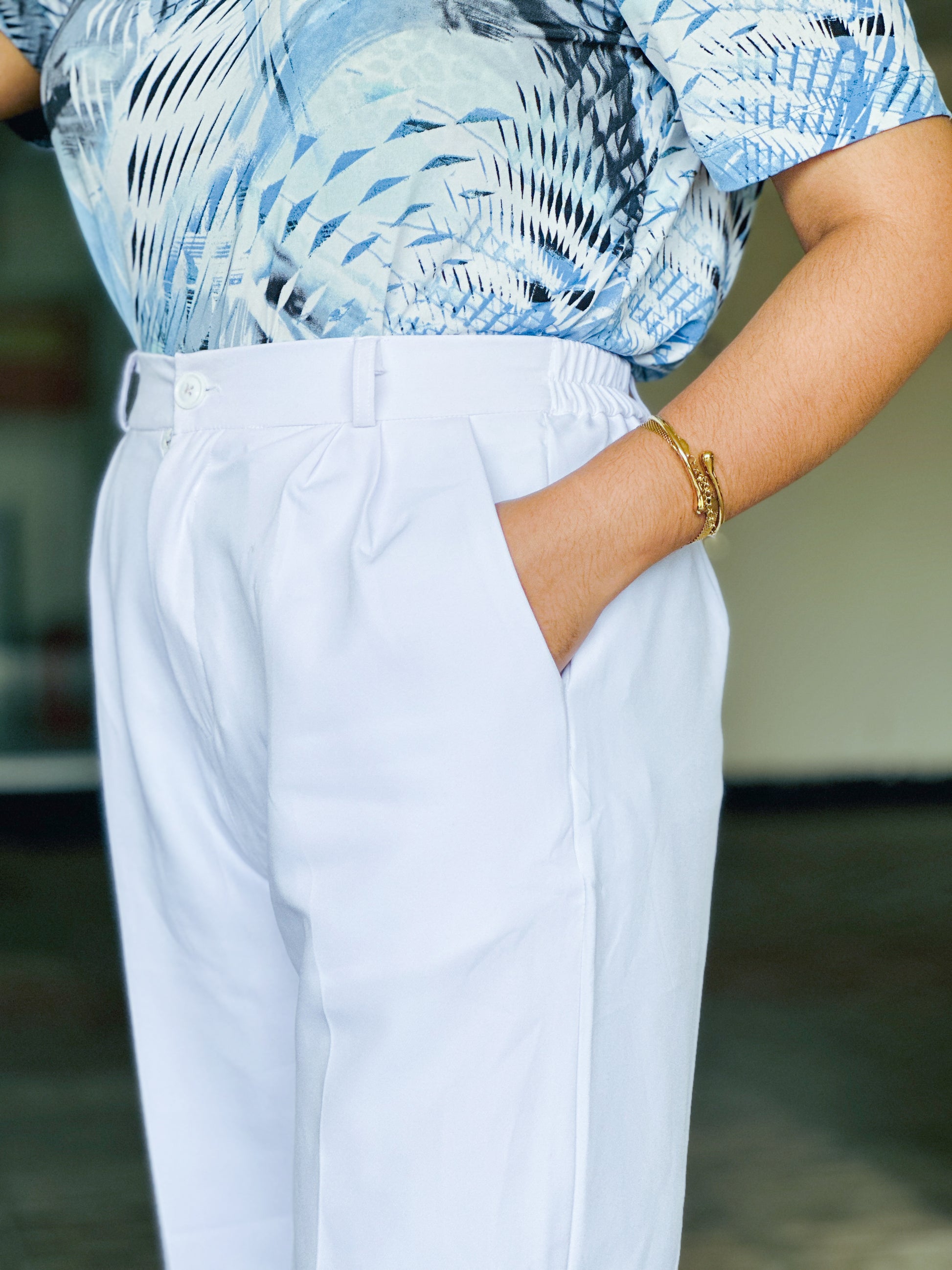 White Baggy Formal Pant