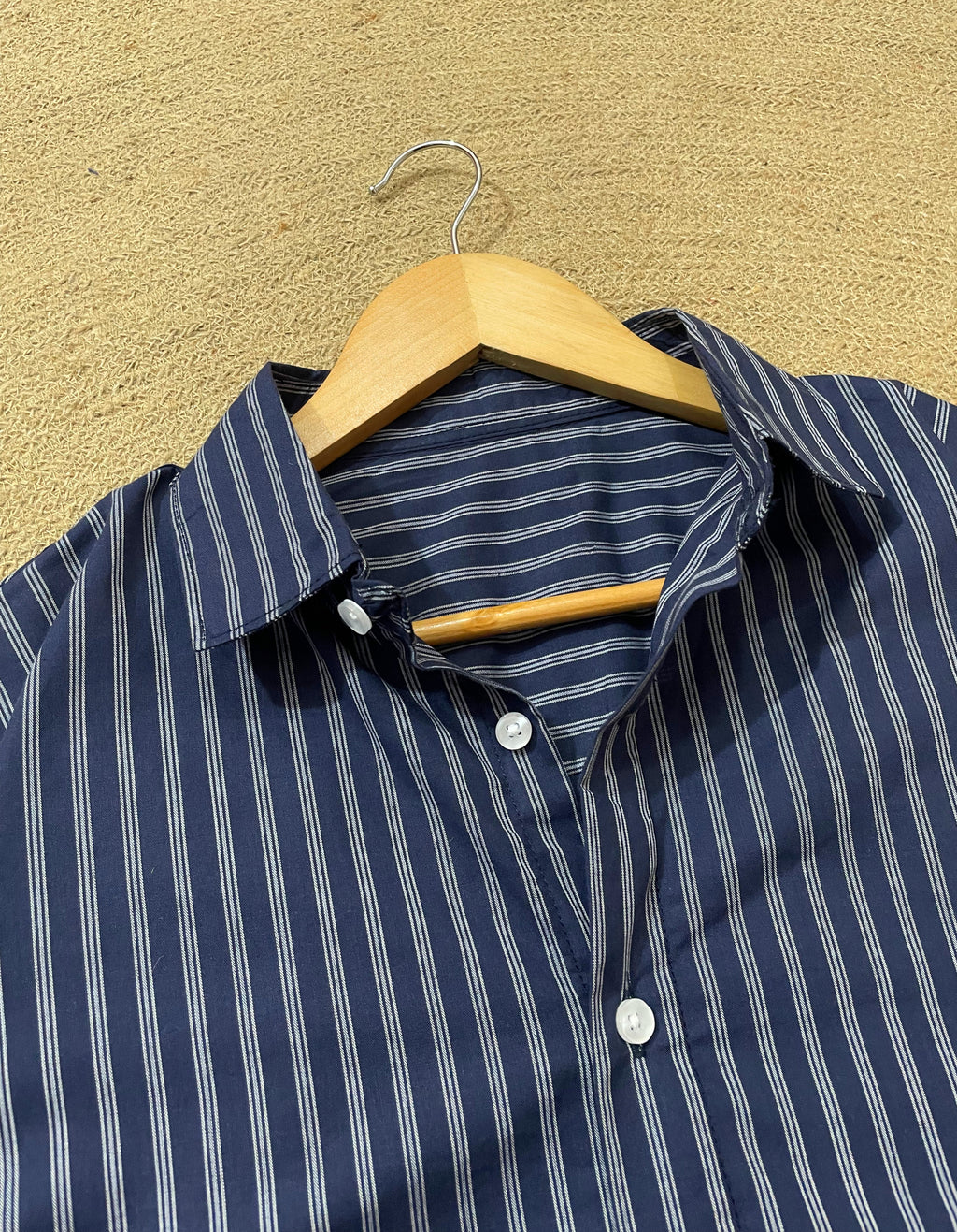 Navy Blue Stripes Full Sleeve Shirt