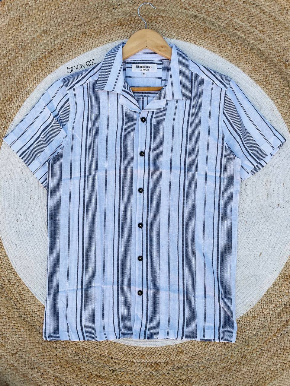 White Stripe Cuban Shirt