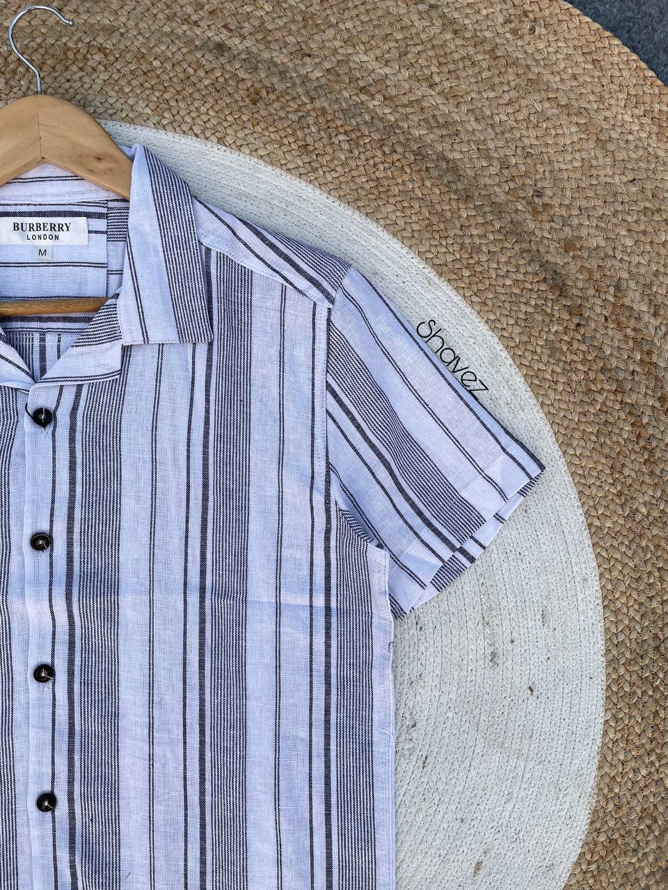 White Stripe Cuban Shirt
