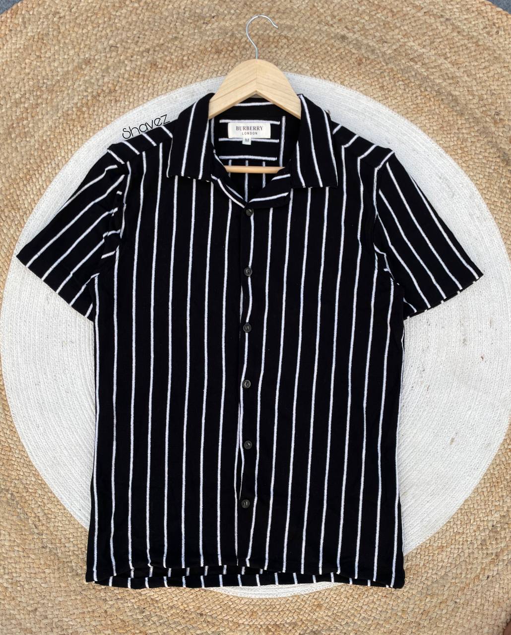 Black Stripe Cuban Shirt
