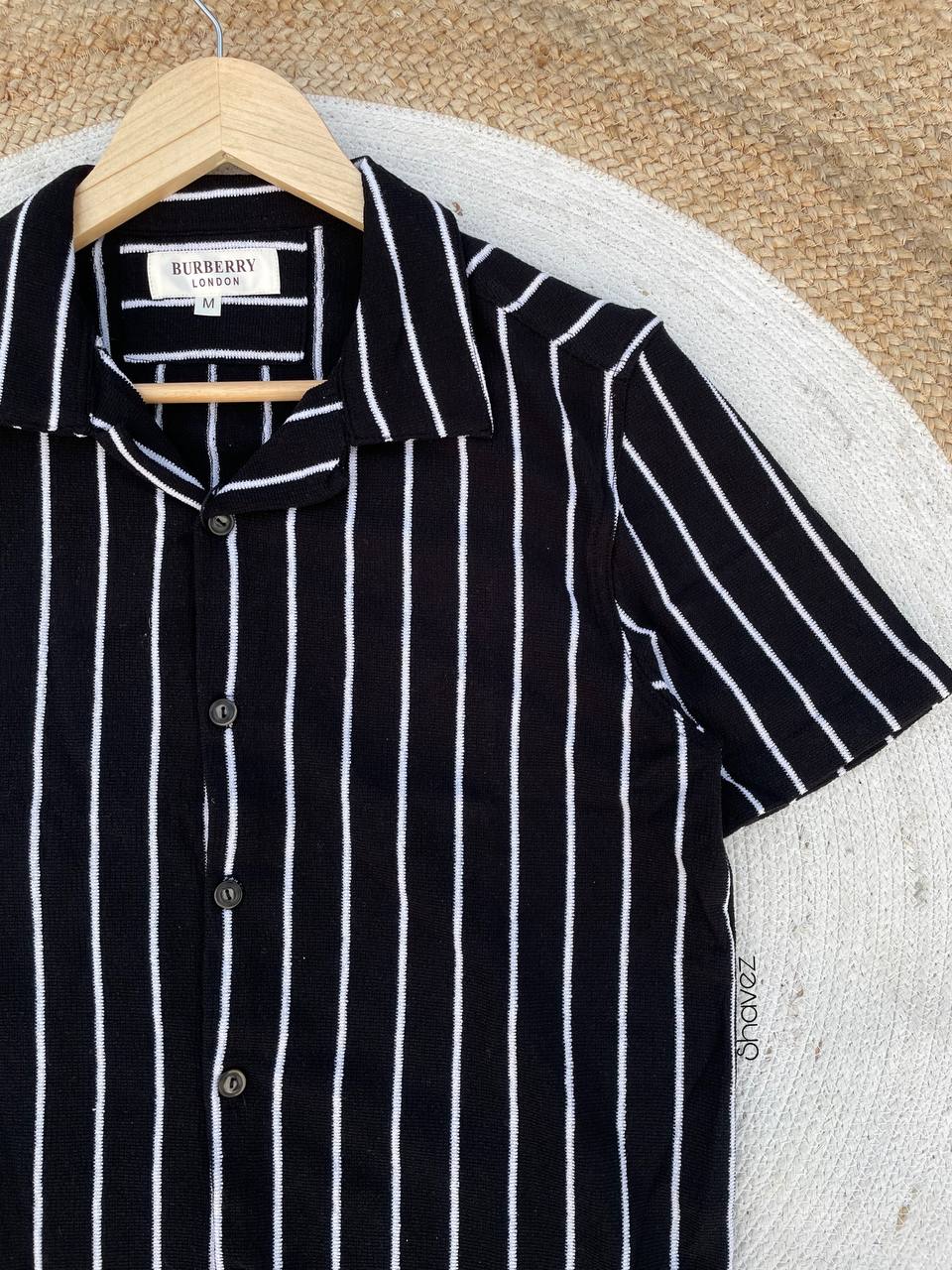 Black Stripe Cuban Shirt